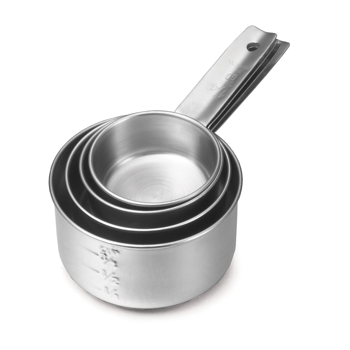 Tazas Medidoras de Acero Inoxidable de 1/4 1/3 y 1/2, 1 oz